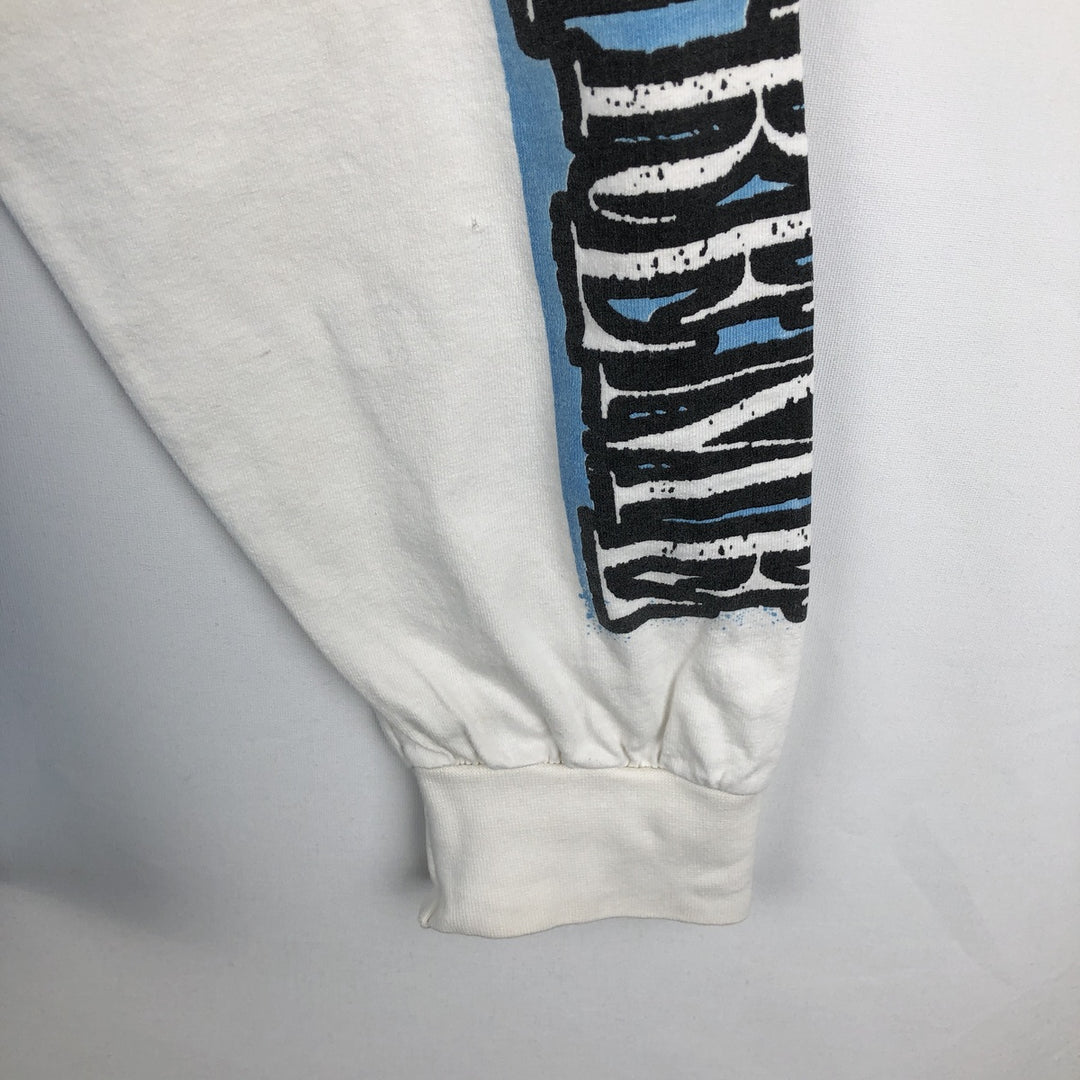 90'S Anvil XTREME High Neck Long-Sleeve T-Shirt, Made in USA, Men's Size L (Equivalent), Vintage cotton white type Vintage Second Hand