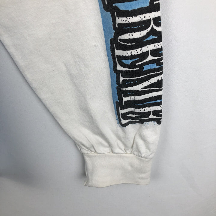 90'S Anvil XTREME High Neck Long-Sleeve T-Shirt, Made in USA, Men's Size L (Equivalent), Vintage cotton white type Vintage Second Hand