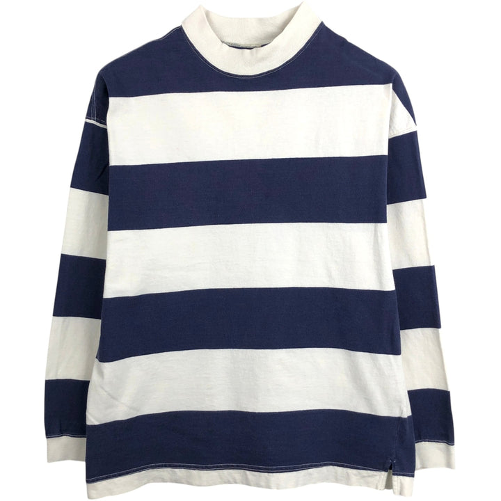 90'S GAP Old Gap Striped Pattern High Neck Long T-Shirt, Made in USA, Men's Size M (Equivalent) Vintage cotton navy blue type Vintage Second Hand