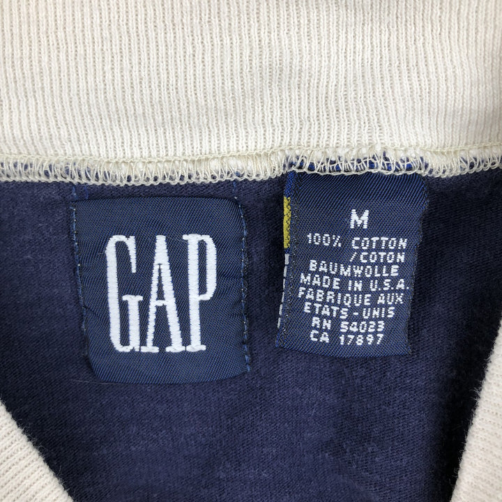 90'S GAP Old Gap Striped Pattern High Neck Long T-Shirt, Made in USA, Men's Size M (Equivalent) Vintage cotton navy blue type Vintage Second Hand