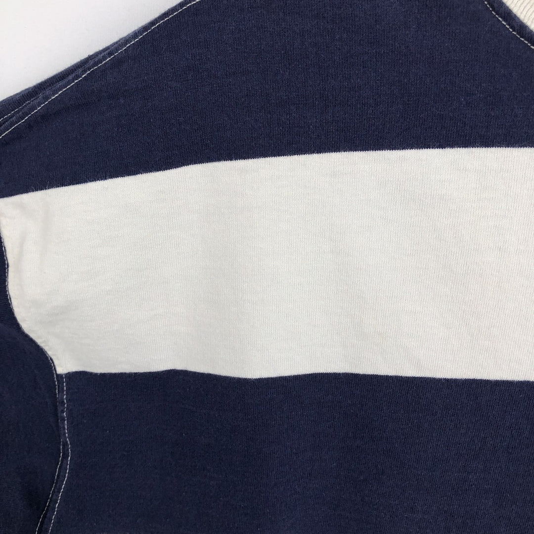 90'S GAP Old Gap Striped Pattern High Neck Long T-Shirt, Made in USA, Men's Size M (Equivalent) Vintage cotton navy blue type Vintage Second Hand