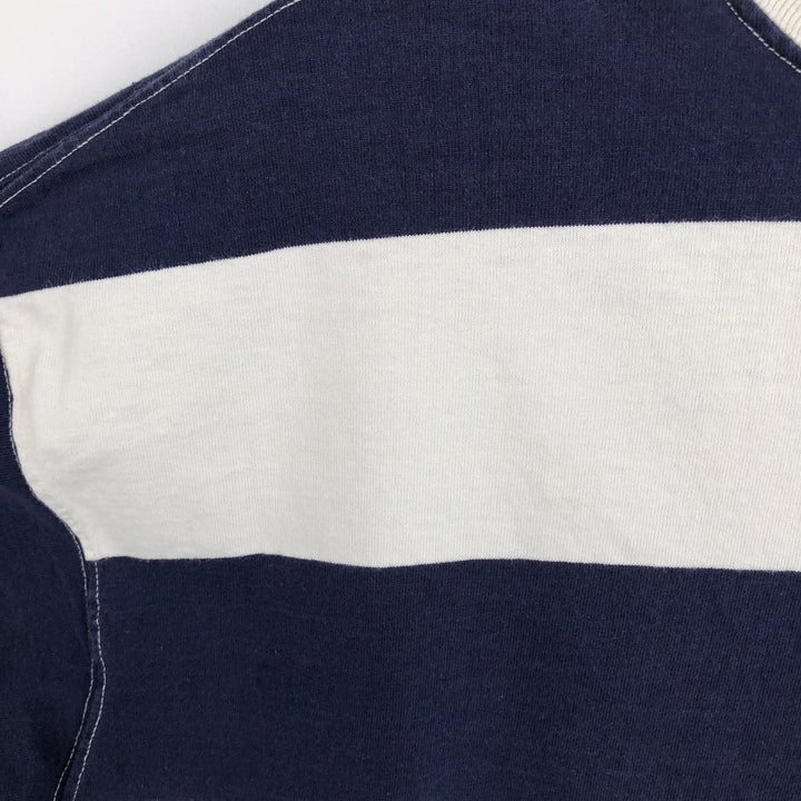 90'S GAP Old Gap Striped Pattern High Neck Long T-Shirt, Made in USA, Men's Size M (Equivalent) Vintage cotton navy blue type Vintage Second Hand