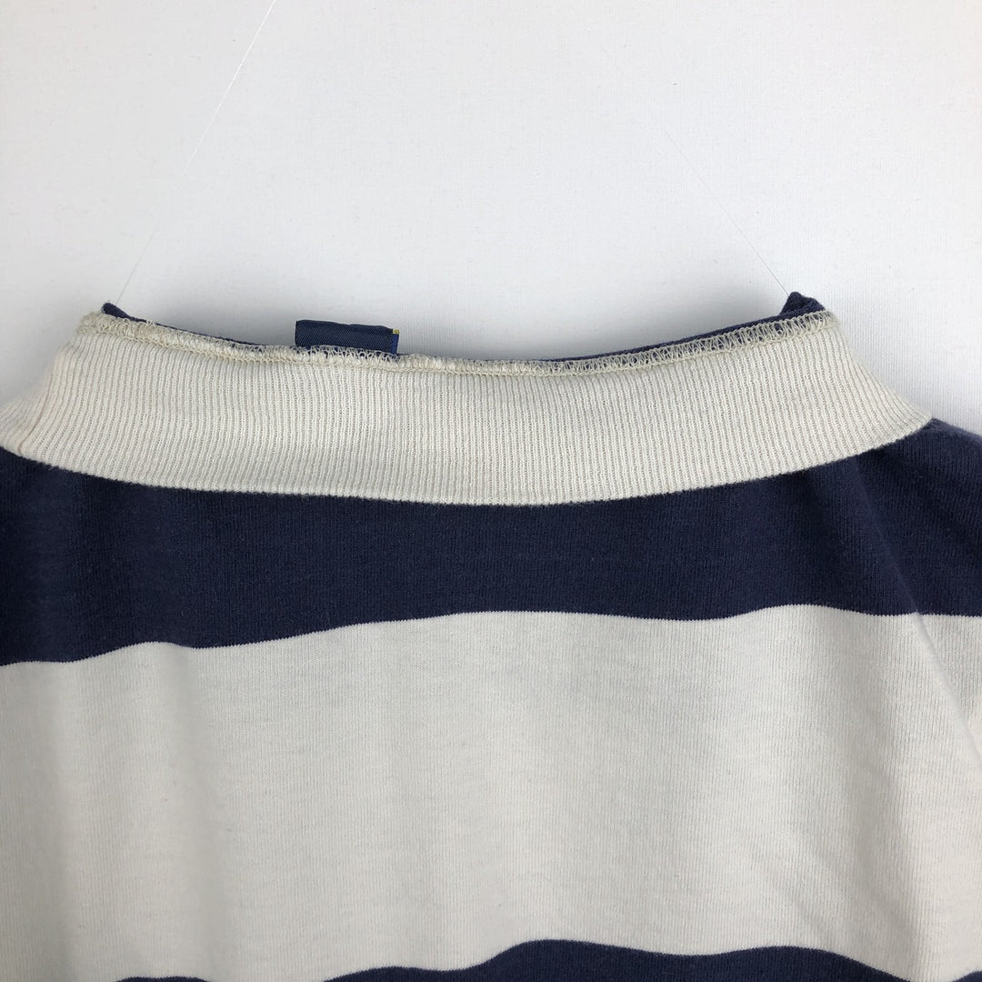 90'S GAP Old Gap Striped Pattern High Neck Long T-Shirt, Made in USA, Men's Size M (Equivalent) Vintage cotton navy blue type Vintage Second Hand
