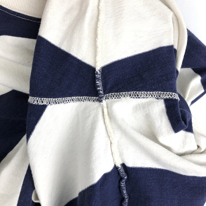 90'S GAP Old Gap Striped Pattern High Neck Long T-Shirt, Made in USA, Men's Size M (Equivalent) Vintage cotton navy blue type Vintage Second Hand