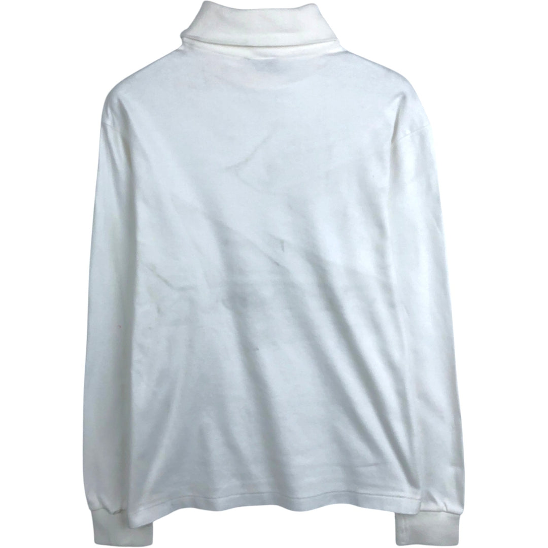 90'S Eddie Bauer Turtleneck Long-Sleeve T-Shirt, Made in USA, Men's Size L (Equivalent), Vintage cotton white type Vintage Second Hand