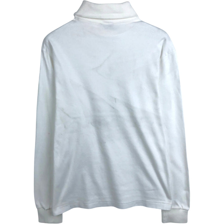 90'S Eddie Bauer Turtleneck Long-Sleeve T-Shirt, Made in USA, Men's Size L (Equivalent), Vintage cotton white type Vintage Second Hand