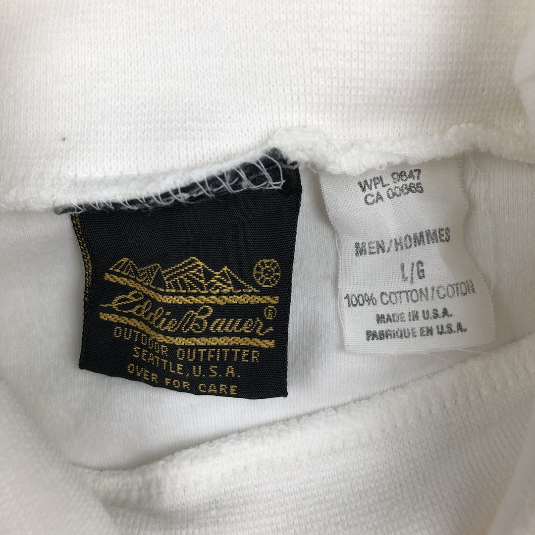 90'S Eddie Bauer Turtleneck Long-Sleeve T-Shirt, Made in USA, Men's Size L (Equivalent), Vintage cotton white type Vintage Second Hand