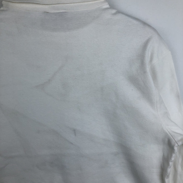 90'S Eddie Bauer Turtleneck Long-Sleeve T-Shirt, Made in USA, Men's Size L (Equivalent), Vintage cotton white type Vintage Second Hand