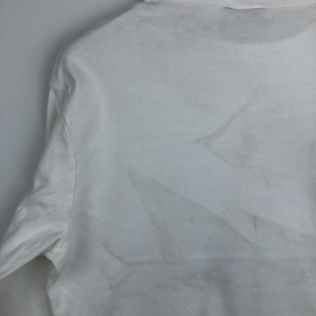 90'S Eddie Bauer Turtleneck Long-Sleeve T-Shirt, Made in USA, Men's Size L (Equivalent), Vintage cotton white type Vintage Second Hand