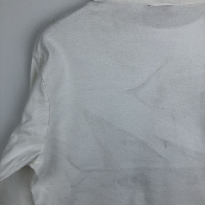 90'S Eddie Bauer Turtleneck Long-Sleeve T-Shirt, Made in USA, Men's Size L (Equivalent), Vintage cotton white type Vintage Second Hand