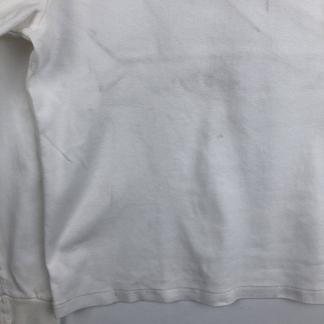 90'S Eddie Bauer Turtleneck Long-Sleeve T-Shirt, Made in USA, Men's Size L (Equivalent), Vintage cotton white type Vintage Second Hand