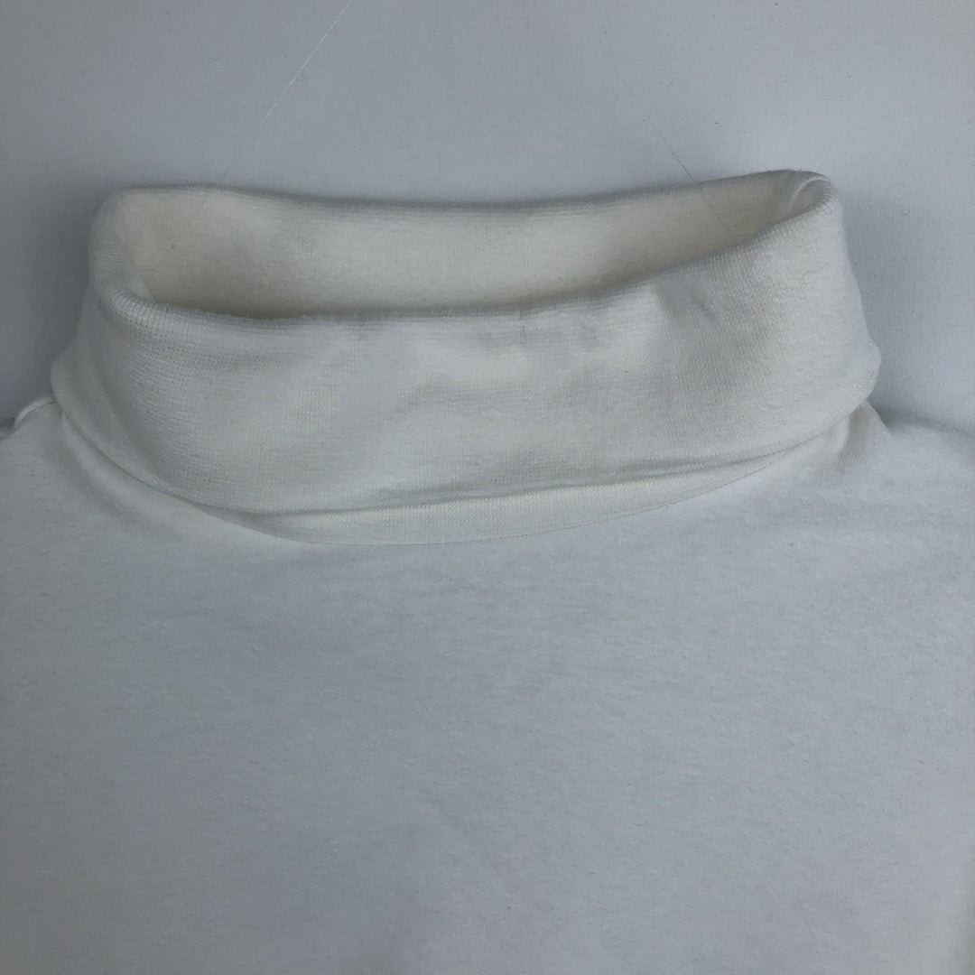 90'S Eddie Bauer Turtleneck Long-Sleeve T-Shirt, Made in USA, Men's Size L (Equivalent), Vintage cotton white type Vintage Second Hand