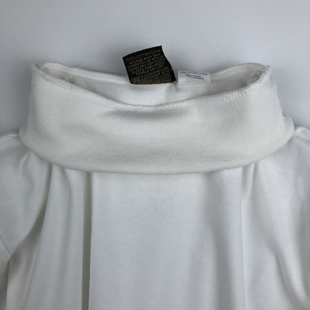 90'S Eddie Bauer Turtleneck Long-Sleeve T-Shirt, Made in USA, Men's Size L (Equivalent), Vintage cotton white type Vintage Second Hand