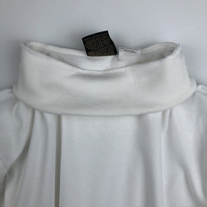 90'S Eddie Bauer Turtleneck Long-Sleeve T-Shirt, Made in USA, Men's Size L (Equivalent), Vintage cotton white type Vintage Second Hand