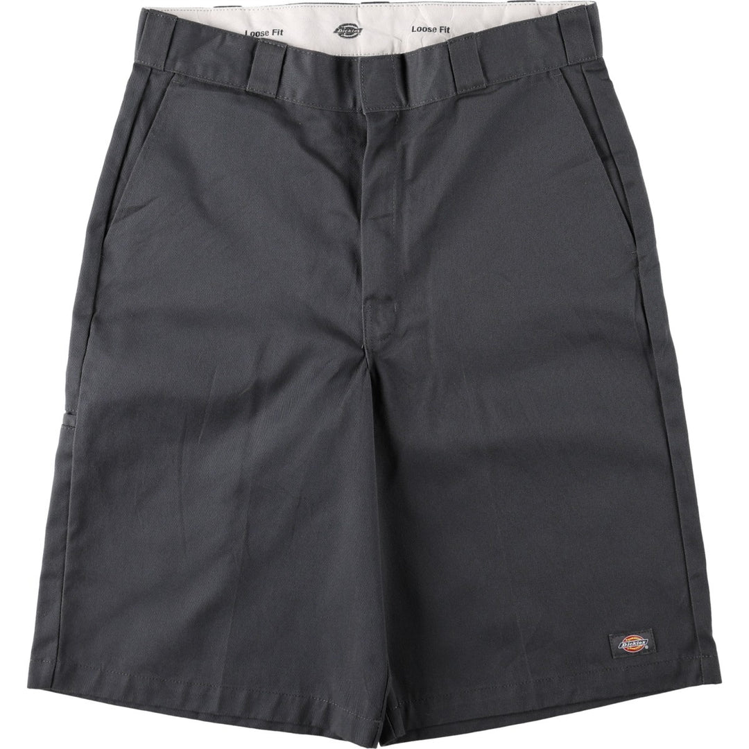 Dickies Loose Fit Work Shorts, Half Pants, Men's, W34 equivalent polyester Charcoal Vintage Second Hand