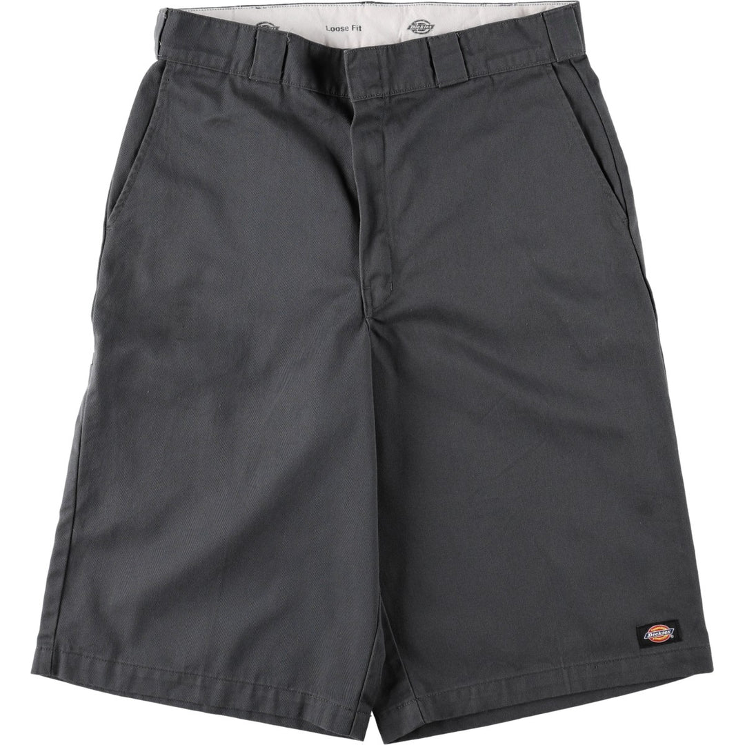 Dickies Loose Fit Work Shorts, Half Pants, Men's, W34 equivalent polyester Charcoal Vintage Second Hand