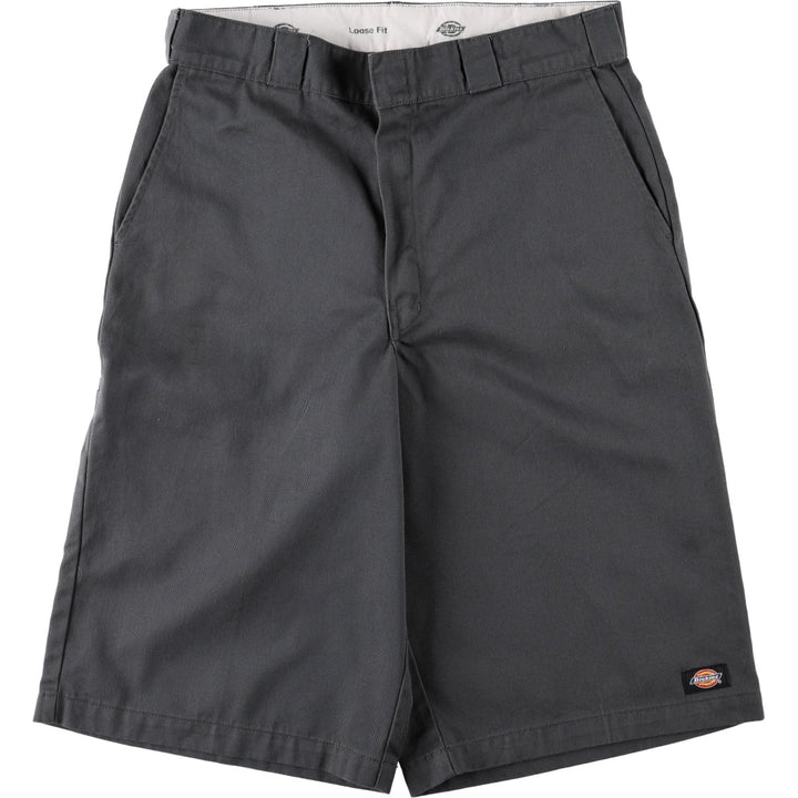 Dickies Loose Fit Work Shorts, Half Pants, Men's, W34 equivalent polyester Charcoal Vintage Second Hand