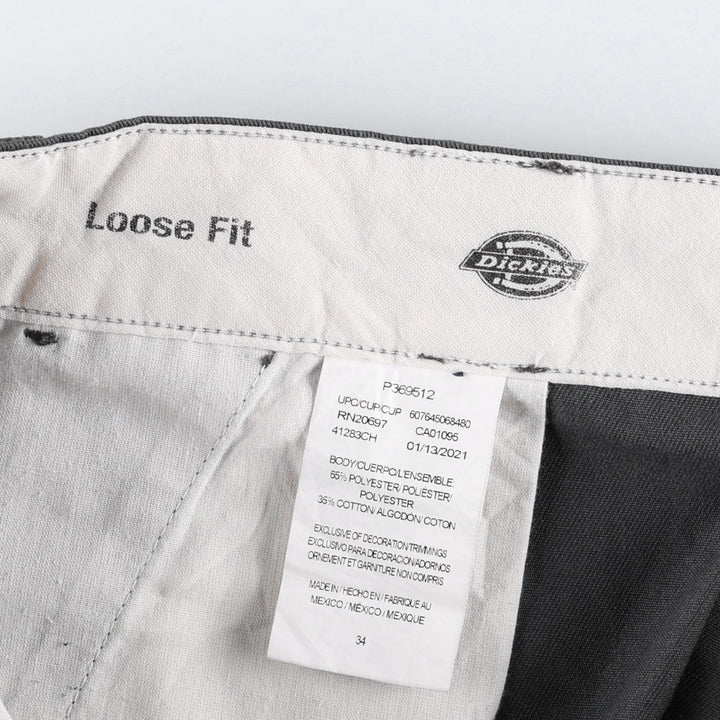 Dickies Loose Fit Work Shorts, Half Pants, Men's, W34 equivalent polyester Charcoal Vintage Second Hand