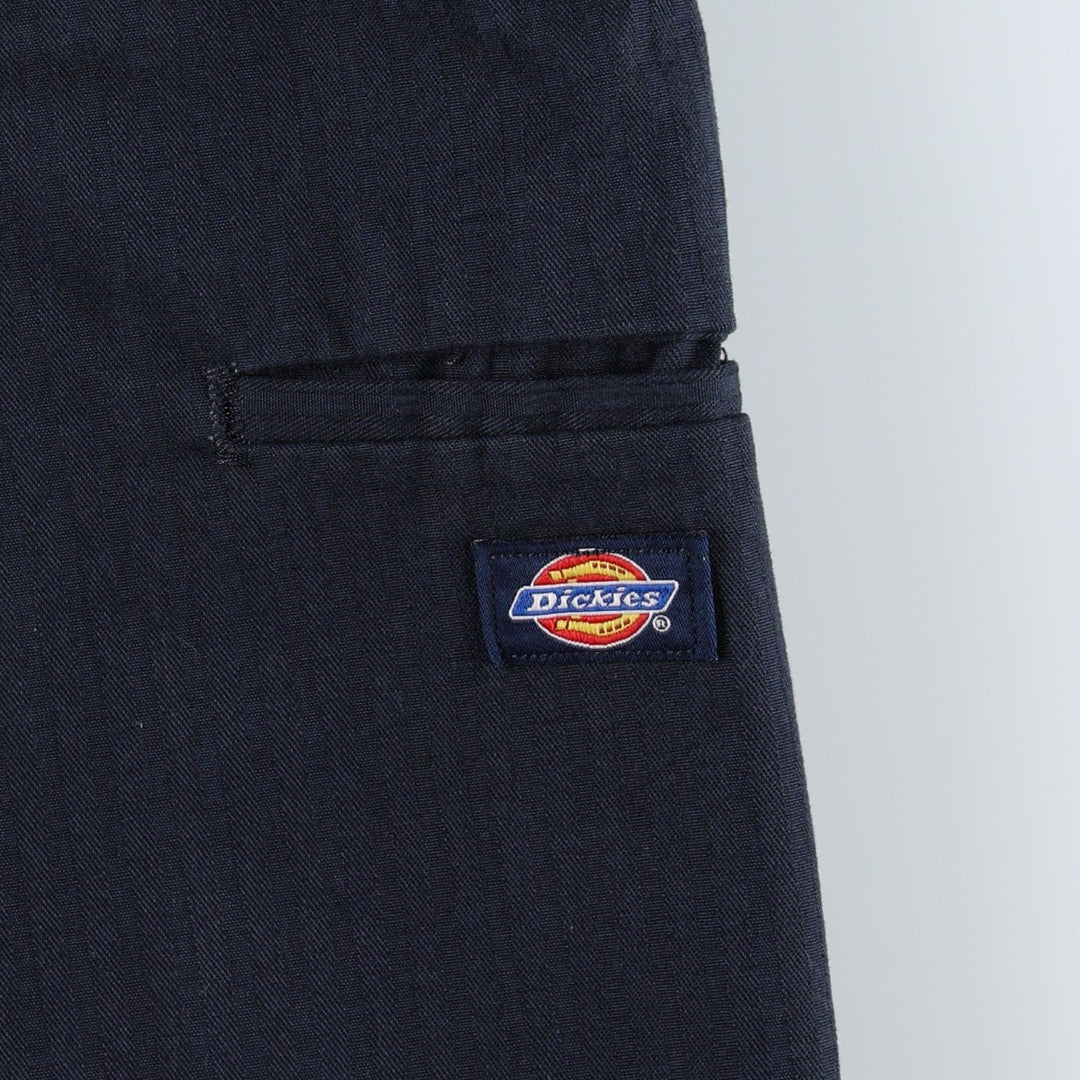 Dickies Stripe Pattern Work Shorts, Men's Size W37 (approx.) polyester navy blue type Vintage Second Hand