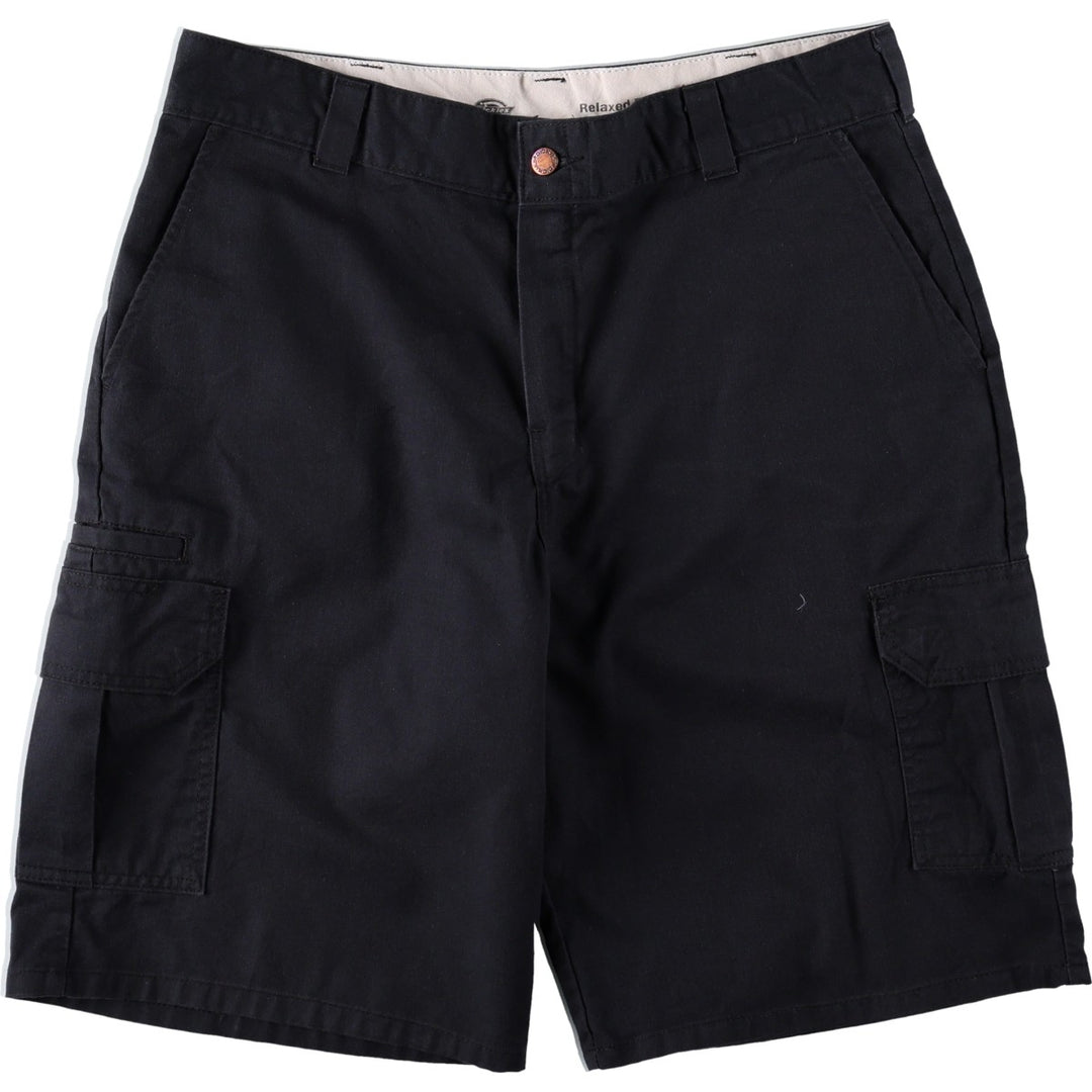 Dickies Relaxed Fit Work Shorts, Half Pants, Cargo Pants, Men's W36 (approx.) polyester black type Vintage Second Hand