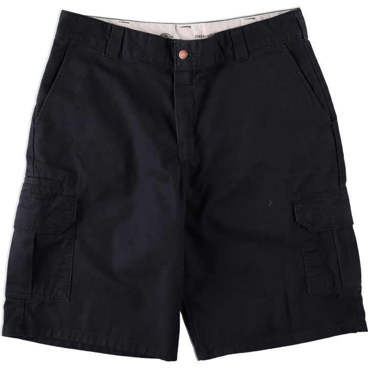 Dickies Relaxed Fit Work Shorts, Half Pants, Cargo Pants, Men's W36 (approx.) polyester black type Vintage Second Hand