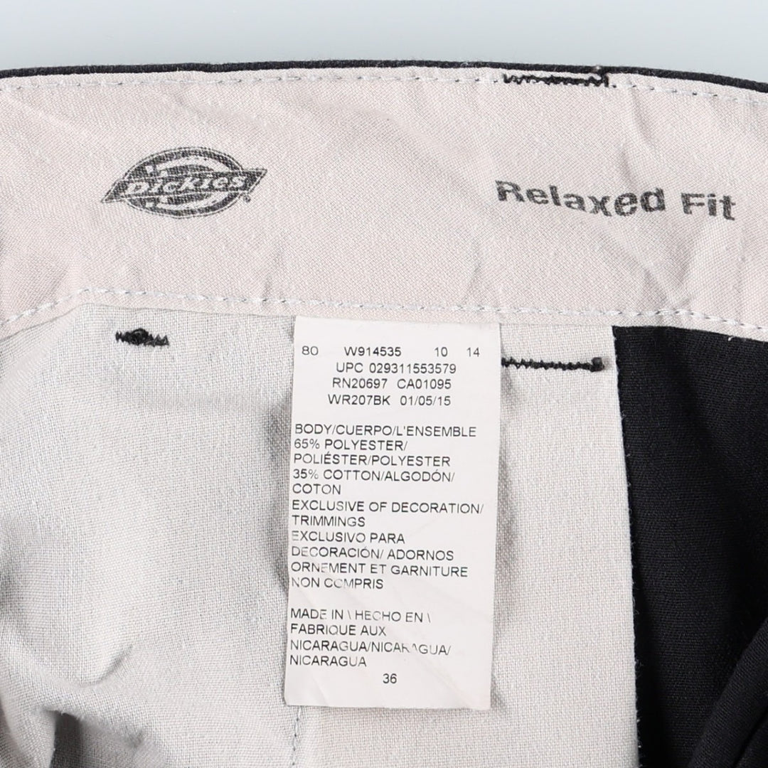 Dickies Relaxed Fit Work Shorts, Half Pants, Cargo Pants, Men's W36 (approx.) polyester black type Vintage Second Hand