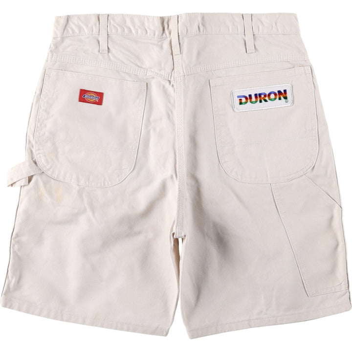 Dickies DURON White Painter Shorts, Men's Size W34 (approx.) cotton Beige type Vintage Second Hand