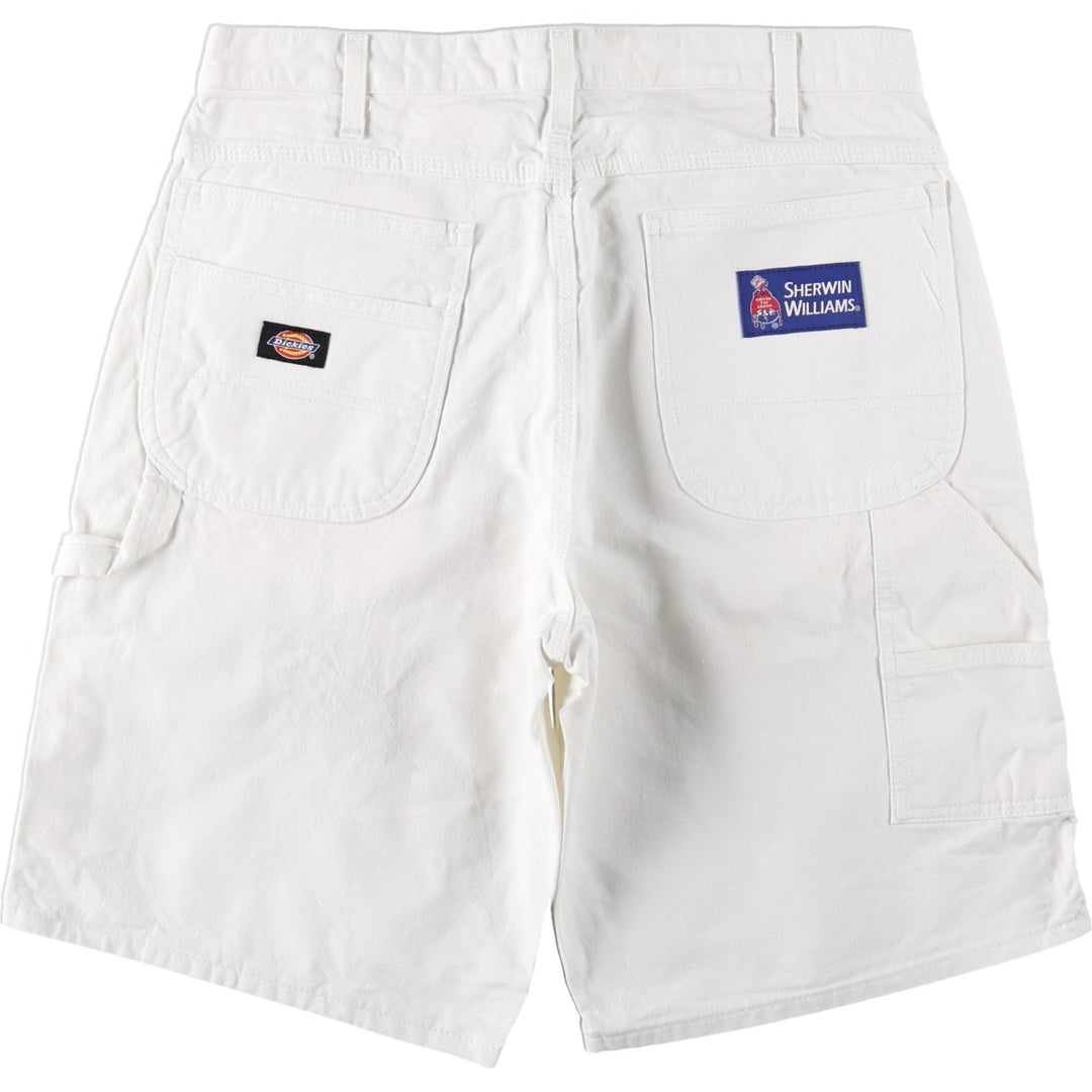 Dickies Sherwin Williams White Denim Painter Shorts, Men's Size W34 (approx.) cotton white type Vintage Second Hand