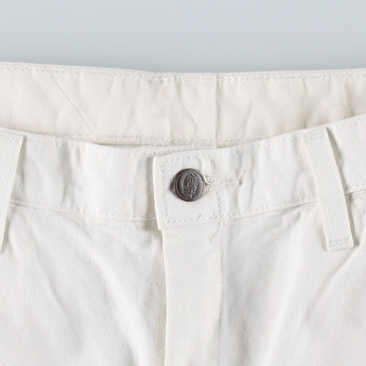 Dickies Sherwin Williams White Denim Painter Shorts, Men's Size W34 (approx.) cotton white type Vintage Second Hand
