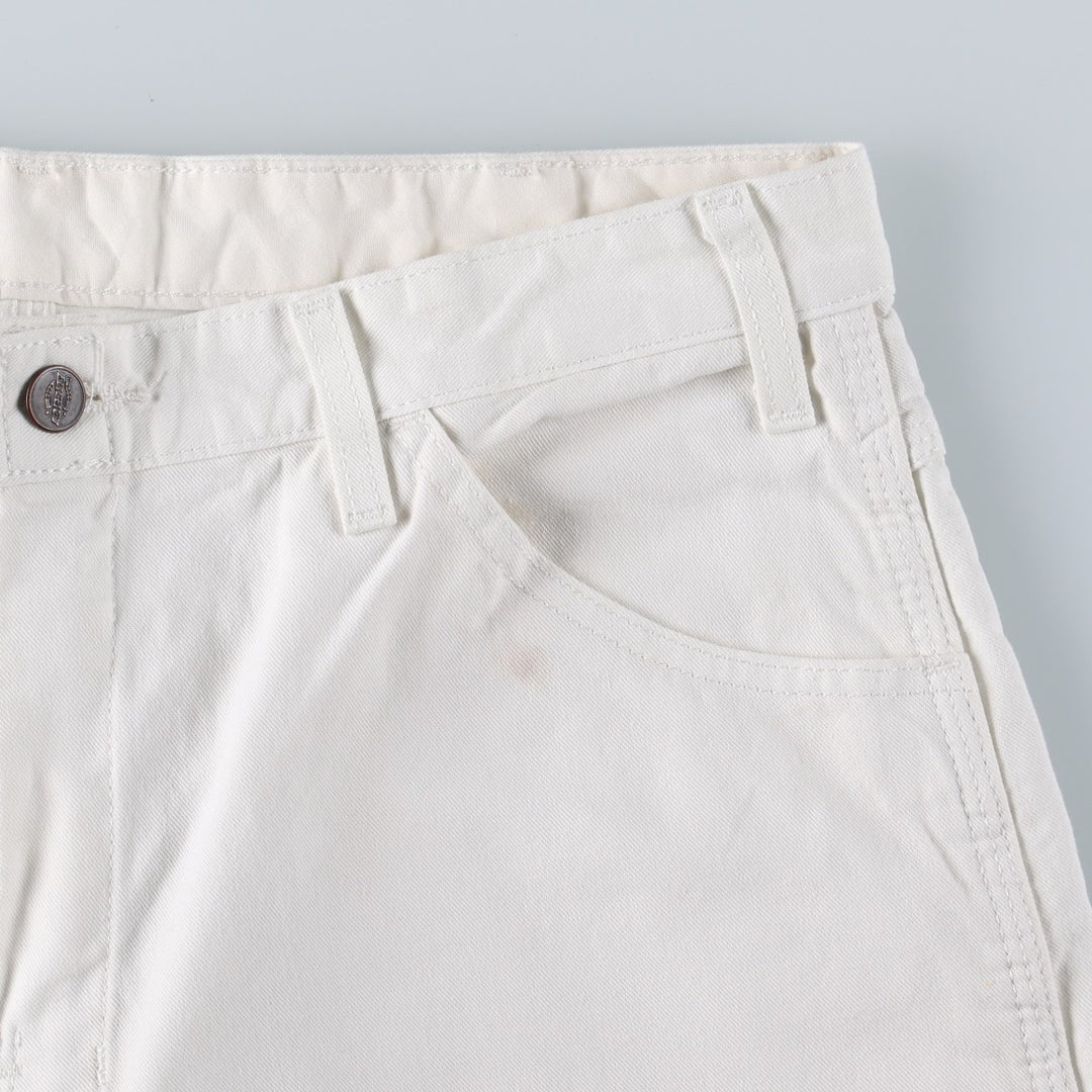 Dickies Sherwin Williams White Denim Painter Shorts, Men's Size W34 (approx.) cotton white type Vintage Second Hand