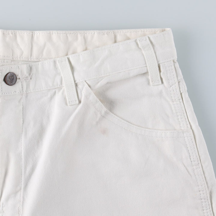 Dickies Sherwin Williams White Denim Painter Shorts, Men's Size W34 (approx.) cotton white type Vintage Second Hand