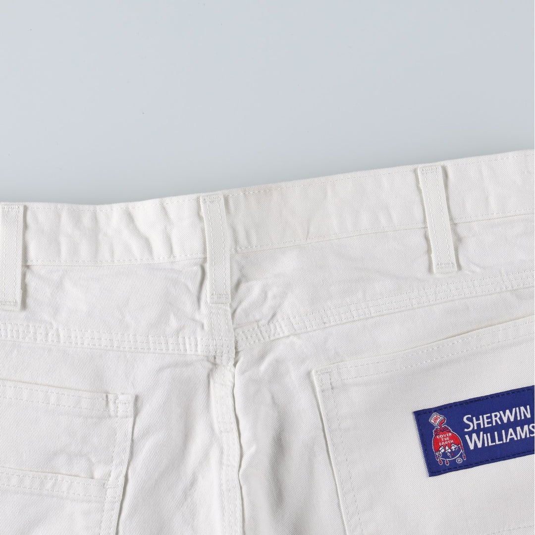 Dickies Sherwin Williams White Denim Painter Shorts, Men's Size W34 (approx.) cotton white type Vintage Second Hand