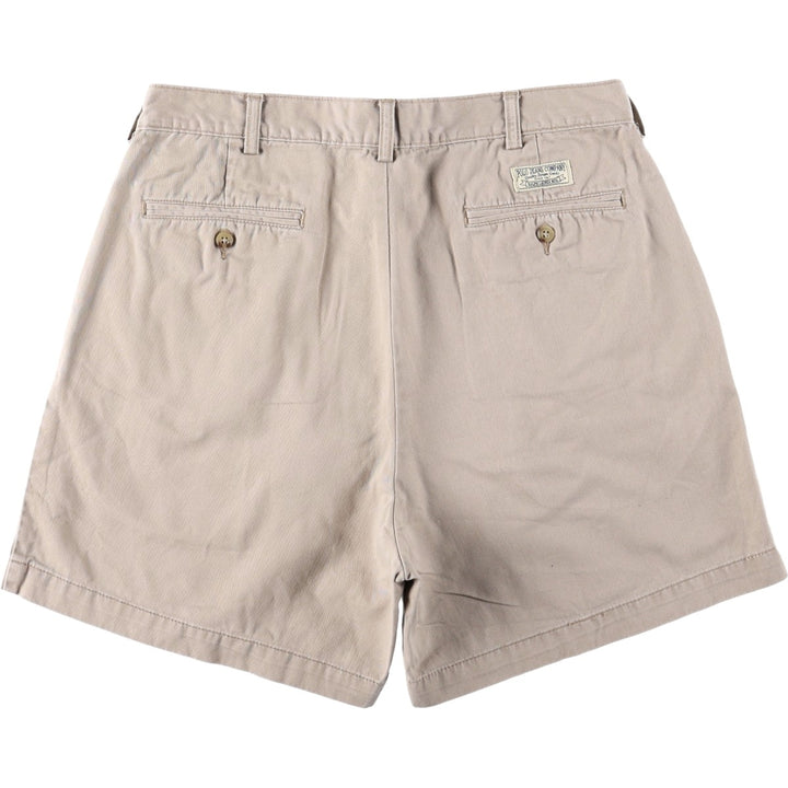 Ralph Lauren POLO JEANS COMPANY Two-Pleat Chino Shorts, Men's Size W34 (approx.) cotton Beige type Vintage Second Hand