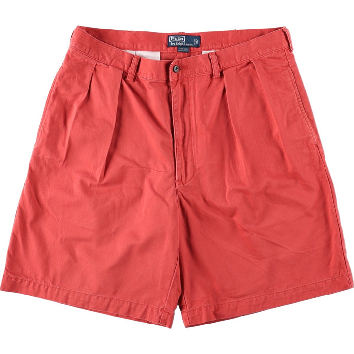 Ralph Lauren POLO by Ralph Lauren TYLER SHORT Two-pleat chino shorts, short pants, men's size W36 cotton red type Vintage Second Hand