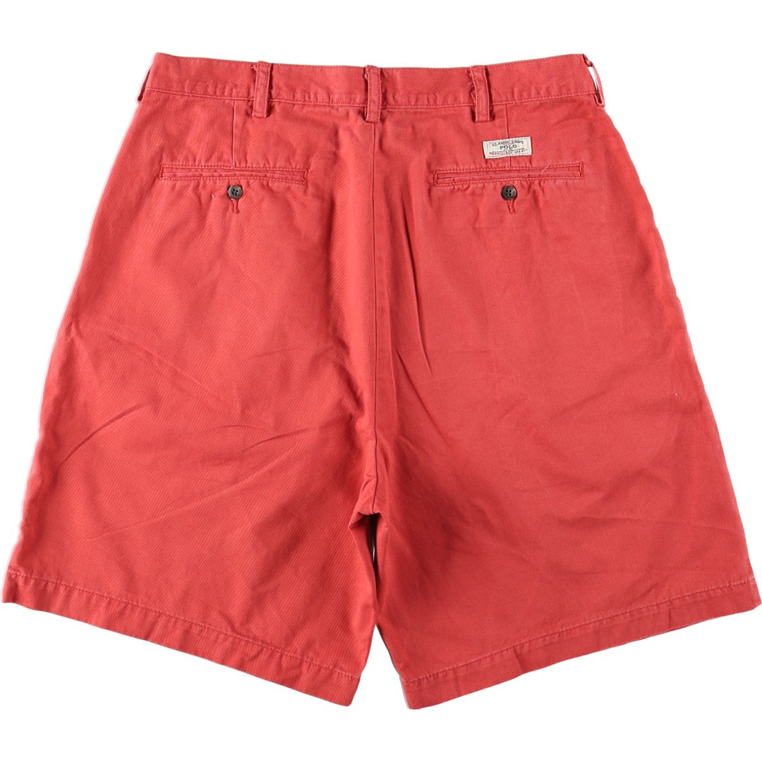 Ralph Lauren POLO by Ralph Lauren TYLER SHORT Two-pleat chino shorts, short pants, men's size W36 cotton red type Vintage Second Hand