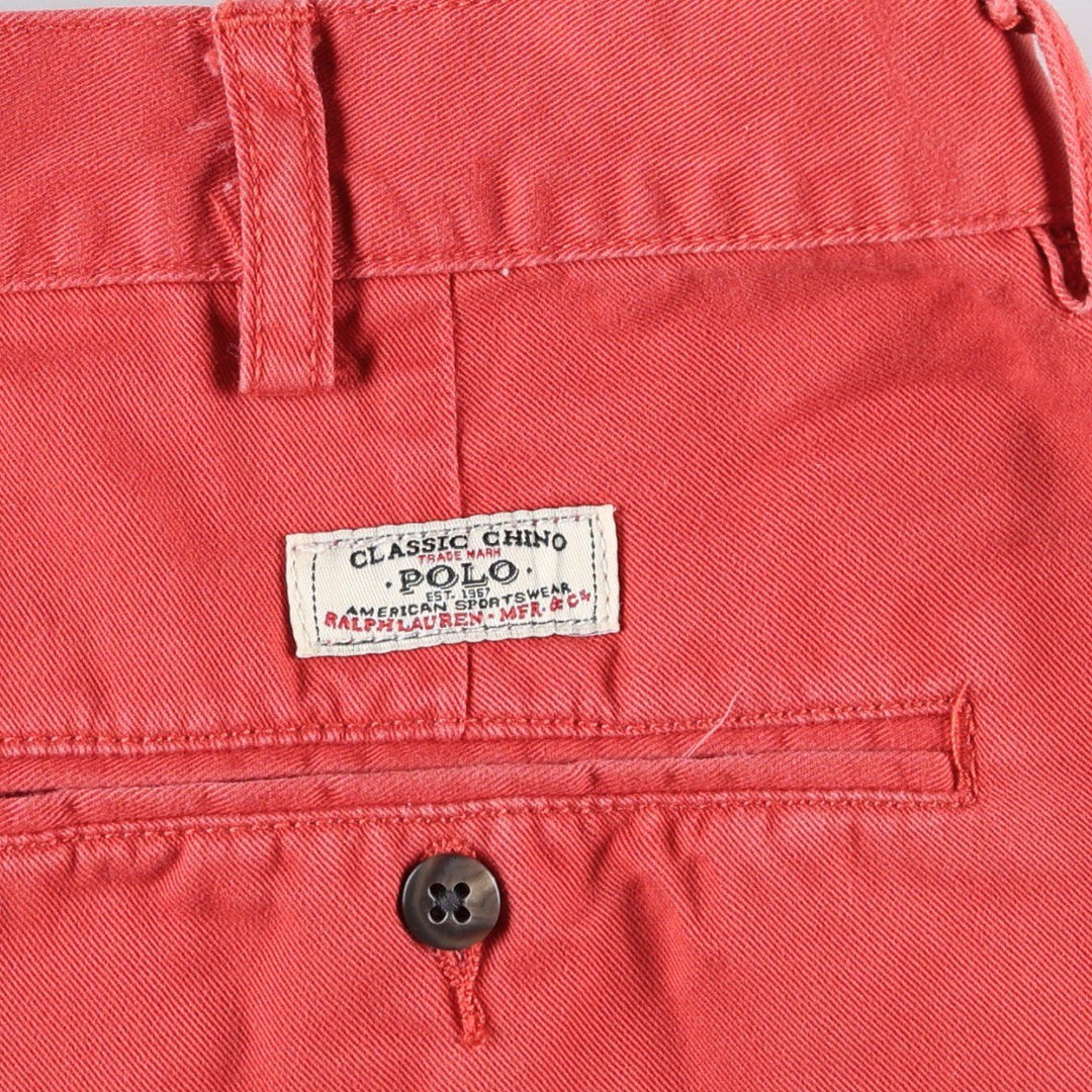 Ralph Lauren POLO by Ralph Lauren TYLER SHORT Two-pleat chino shorts, short pants, men's size W36 cotton red type Vintage Second Hand