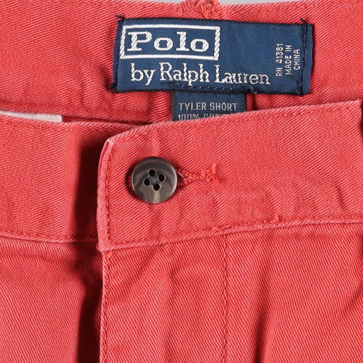 Ralph Lauren POLO by Ralph Lauren TYLER SHORT Two-pleat chino shorts, short pants, men's size W36 cotton red type Vintage Second Hand