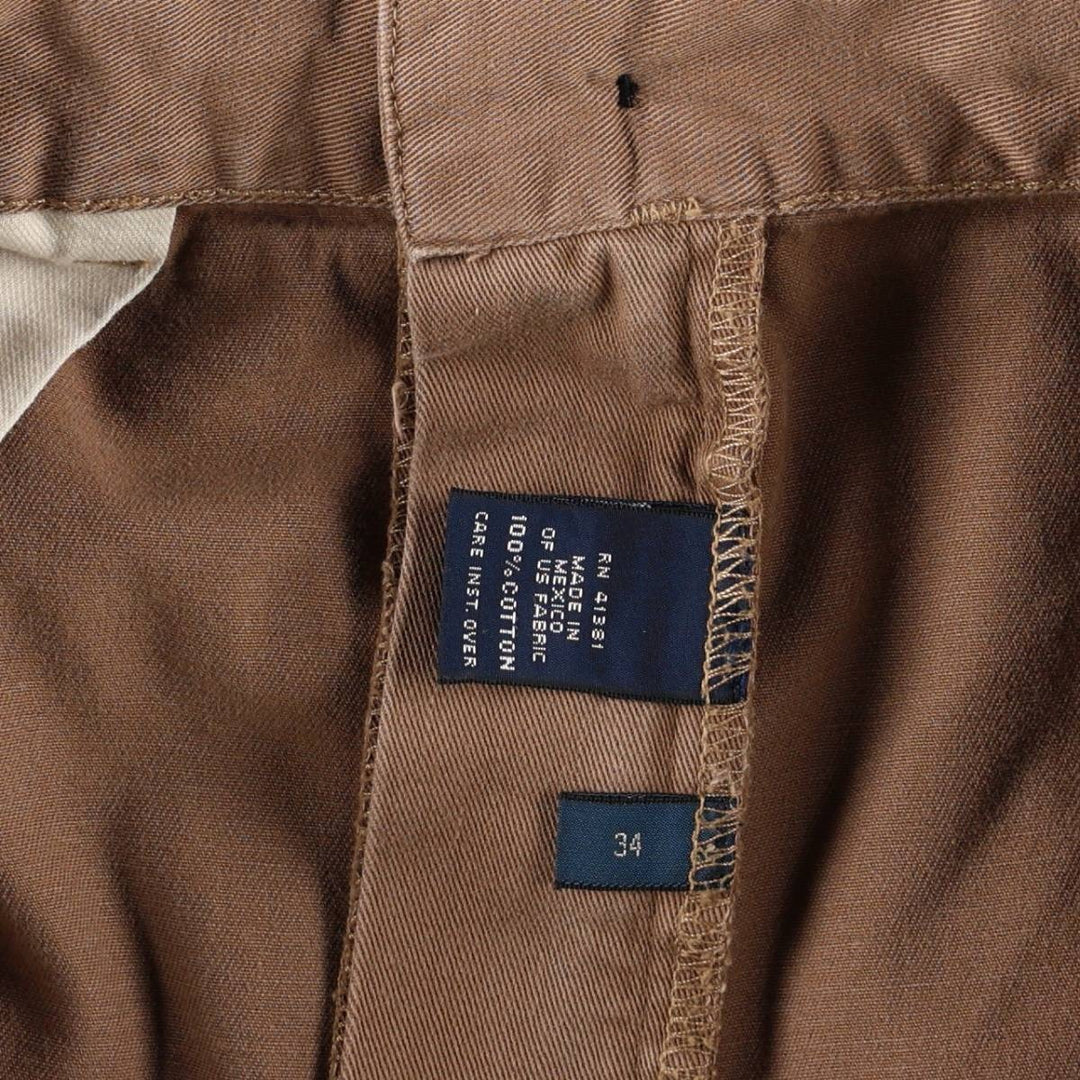 Ralph Lauren POLO by Ralph Lauren TYLER SHORT Two-Pleat Chino Shorts, Men's Size W34 (approx.) cotton brown type Vintage Second Hand
