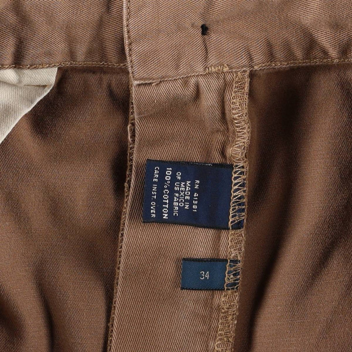 Ralph Lauren POLO by Ralph Lauren TYLER SHORT Two-Pleat Chino Shorts, Men's Size W34 (approx.) cotton brown type Vintage Second Hand