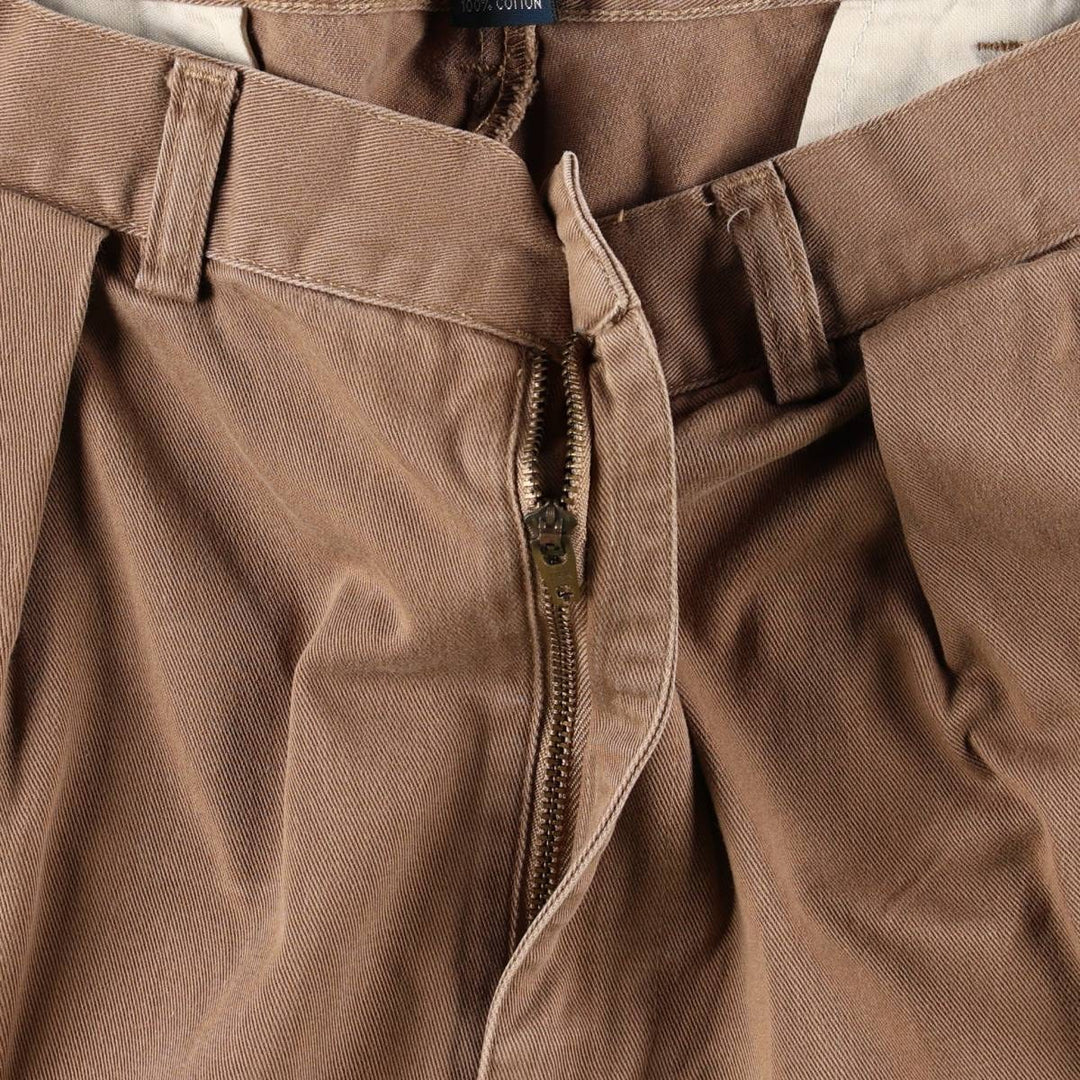 Ralph Lauren POLO by Ralph Lauren TYLER SHORT Two-Pleat Chino Shorts, Men's Size W34 (approx.) cotton brown type Vintage Second Hand