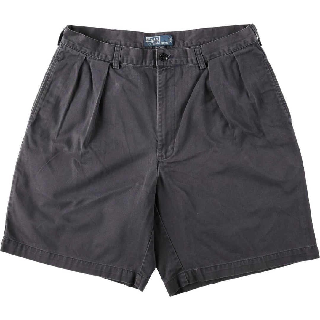 Ralph Lauren POLO by Ralph Lauren TYLER SHORT Two-pleat chino shorts, short pants, men's w35 equivalent cotton navy blue type Vintage Second Hand