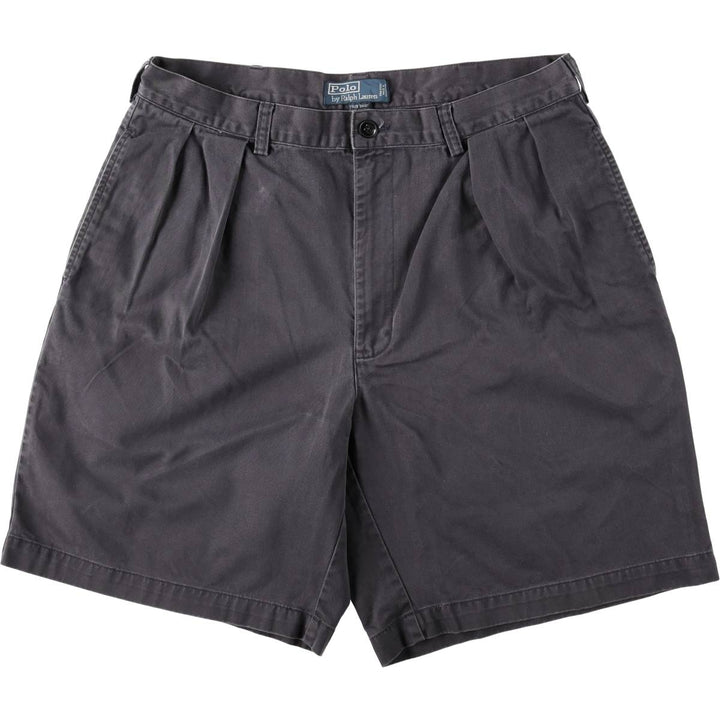 Ralph Lauren POLO by Ralph Lauren TYLER SHORT Two-pleat chino shorts, short pants, men's w35 equivalent cotton navy blue type Vintage Second Hand