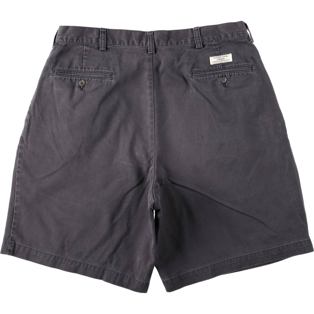 Ralph Lauren POLO by Ralph Lauren TYLER SHORT Two-pleat chino shorts, short pants, men's w35 equivalent cotton navy blue type Vintage Second Hand