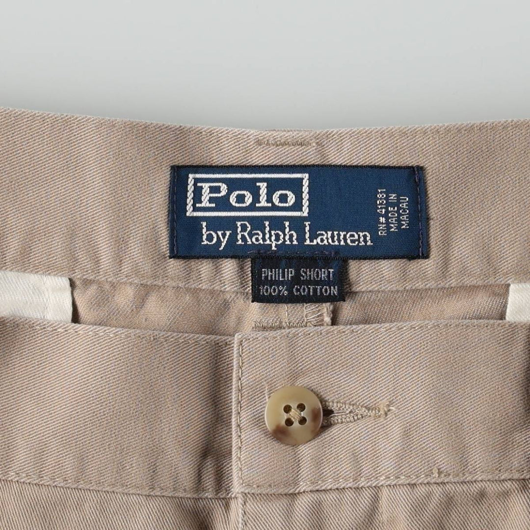 Ralph Lauren POLO by Ralph Lauren PHILIP SHORT Chino Shorts, Men's Size W36 cotton Khaki type beige Vintage Second Hand