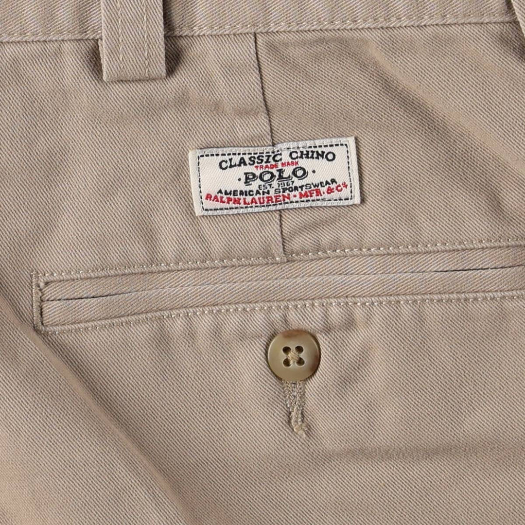 Ralph Lauren POLO by Ralph Lauren PHILIP SHORT Chino Shorts, Men's Size W36 cotton Khaki type beige Vintage Second Hand