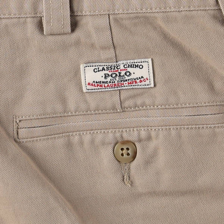 Ralph Lauren POLO by Ralph Lauren PHILIP SHORT Chino Shorts, Men's Size W36 cotton Khaki type beige Vintage Second Hand