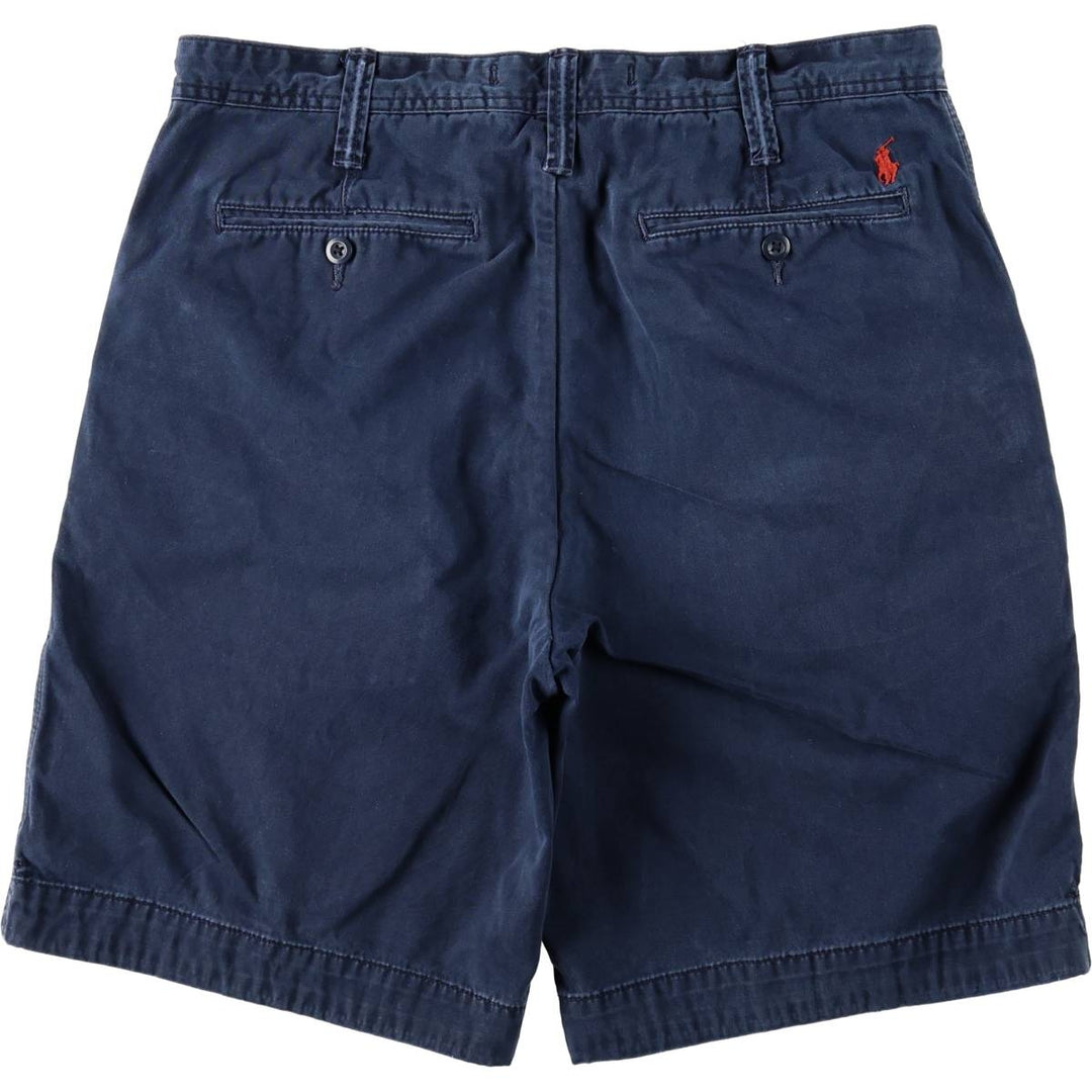 Ralph Lauren POLO RALPH LAUREN Relaxed Fit Chino Shorts, Men's Size W35 (approx.) cotton navy blue type Vintage Second Hand