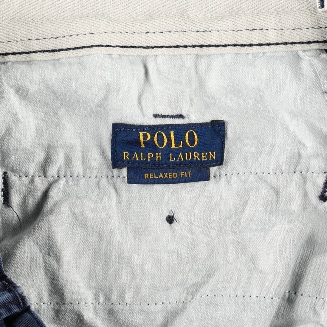 Ralph Lauren POLO RALPH LAUREN Relaxed Fit Chino Shorts, Men's Size W35 (approx.) cotton navy blue type Vintage Second Hand