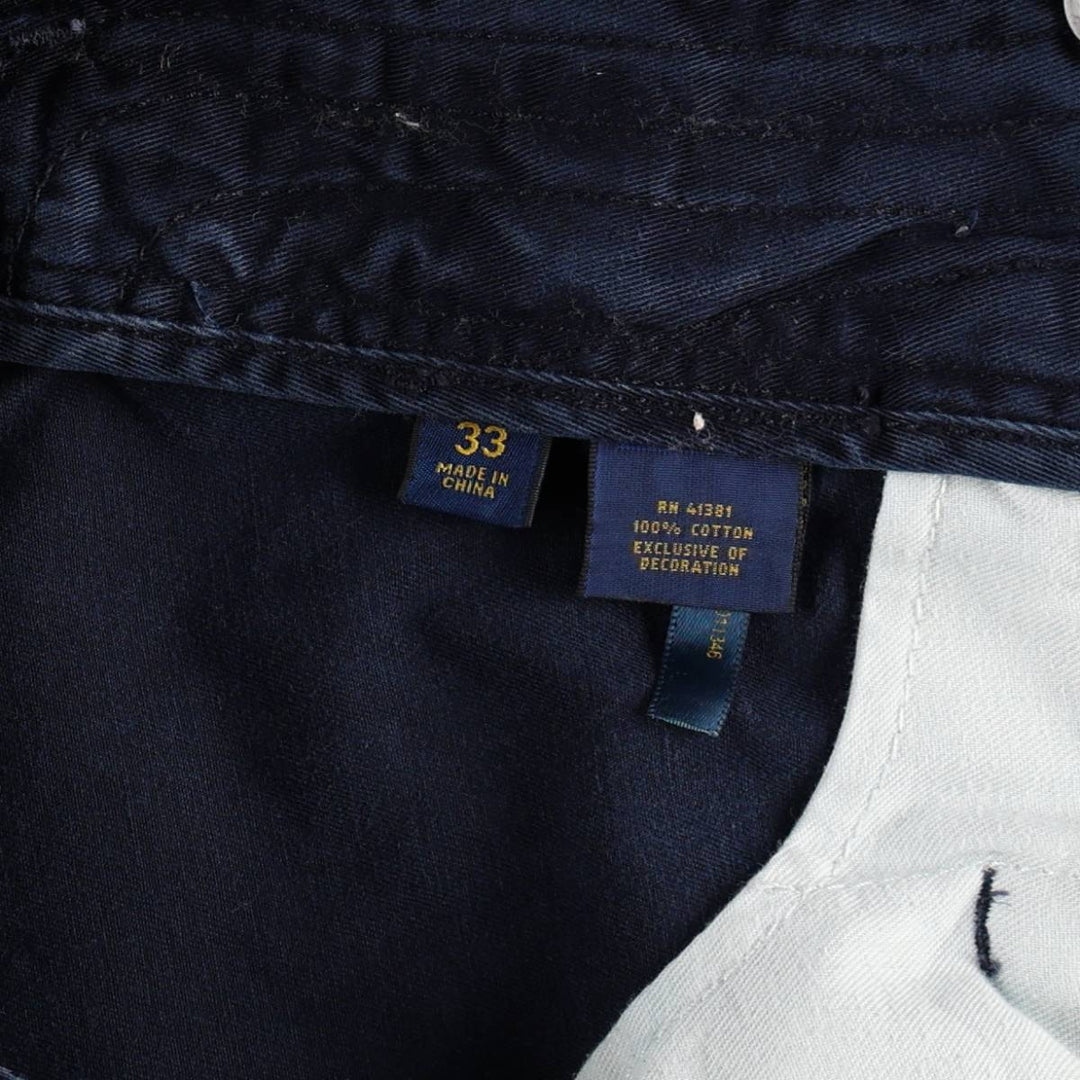 Ralph Lauren POLO RALPH LAUREN Relaxed Fit Chino Shorts, Men's Size W35 (approx.) cotton navy blue type Vintage Second Hand