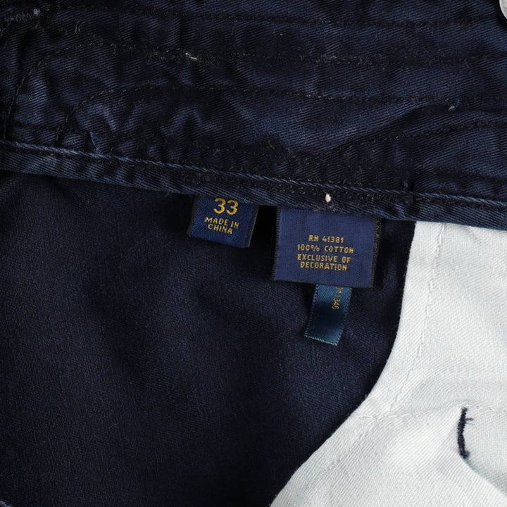 Ralph Lauren POLO RALPH LAUREN Relaxed Fit Chino Shorts, Men's Size W35 (approx.) cotton navy blue type Vintage Second Hand